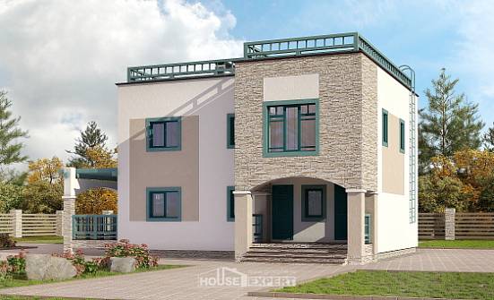 150-010-П Проект двухэтажного дома, компактный домик из кирпича Геленджик | Проекты домов от House Expert