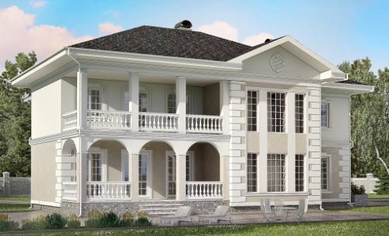 340-002-П Проект двухэтажного дома и гаражом, большой загородный дом из кирпича Геленджик | Проекты домов от House Expert