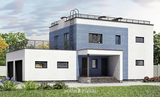 180-012-Л Проект двухэтажного дома и гаражом, простой домик из кирпича Геленджик | Проекты домов от House Expert