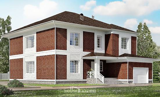 315-001-П Проект двухэтажного дома и гаражом, современный дом из кирпича Геленджик | Проекты домов от House Expert