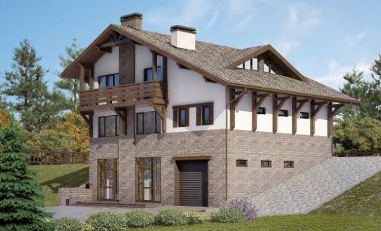 305-002-П Проект трехэтажного дома с мансардой, красивый коттедж из кирпича Геленджик | Проекты домов от House Expert