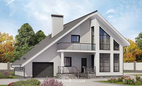 200-007-Л Проект двухэтажного дома с мансардой и гаражом, красивый дом из арболита Геленджик | Проекты домов от House Expert