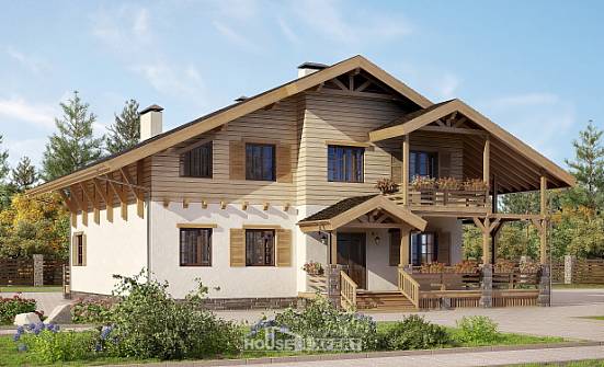 260-001-Л Проект двухэтажного дома с мансардой, просторный домик из кирпича Геленджик | Проекты домов от House Expert