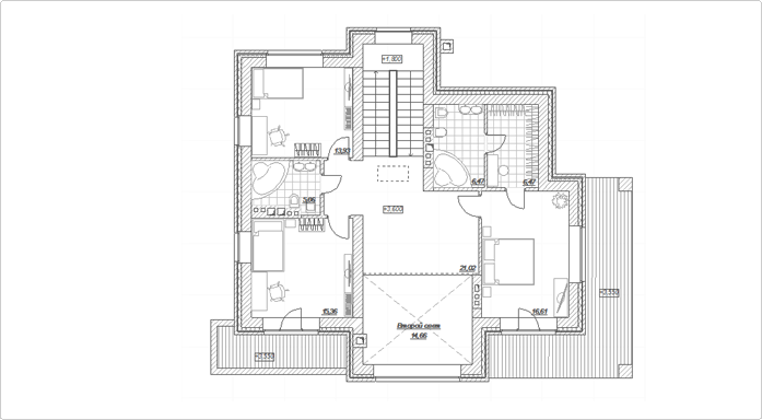 Индивидуальный проект дома планировка второго этажа