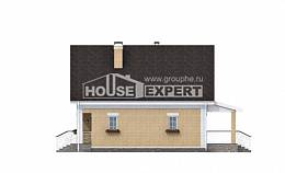 130-004-П Проект двухэтажного дома мансардой, небольшой домик из твинблока Геленджик, House Expert