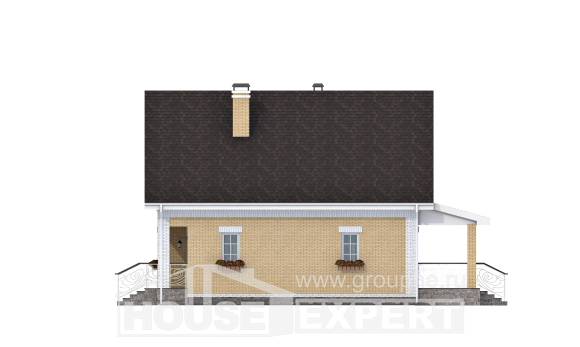130-004-П Проект двухэтажного дома с мансардой, классический дом из керамзитобетонных блоков, Геленджик