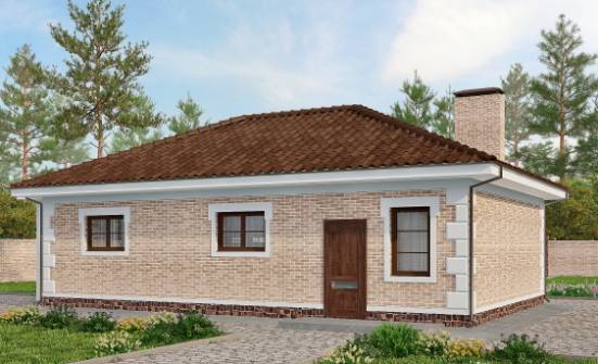 070-005-П Проект гаража из кирпича Геленджик | Проекты одноэтажных домов от House Expert