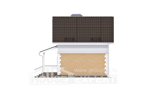 070-002-П Проект двухэтажного дома с мансардным этажом, дешевый коттедж из поризованных блоков Геленджик, House Expert