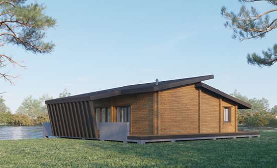 100-007-П Проект бани из бревен Геленджик | Проекты домов от House Expert