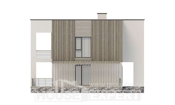 150-017-П Проект двухэтажного дома, бюджетный коттедж из пеноблока Геленджик, House Expert