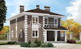 185-002-П Проект двухэтажного дома, простой дом из поризованных блоков Геленджик, House Expert