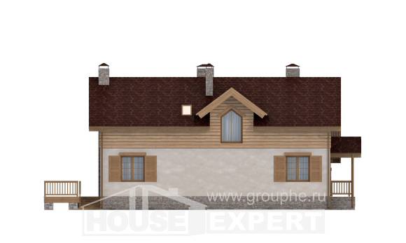 165-002-П Проект двухэтажного дома мансардный этаж, гараж, скромный домик из керамзитобетонных блоков Геленджик, House Expert