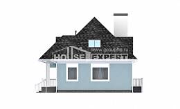 110-001-Л Проект двухэтажного дома мансардой, бюджетный домик из газосиликатных блоков Геленджик, House Expert
