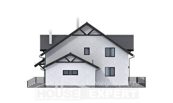 290-003-П Проект двухэтажного дома мансардный этаж, большой домик из арболита Геленджик, House Expert