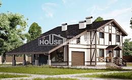 250-002-Л Проект двухэтажного дома с мансардой и гаражом, современный загородный дом из кирпича Геленджик, House Expert