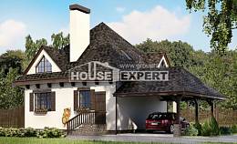 110-002-Л Проект двухэтажного дома с мансардой, гараж, доступный коттедж из бризолита Геленджик, House Expert