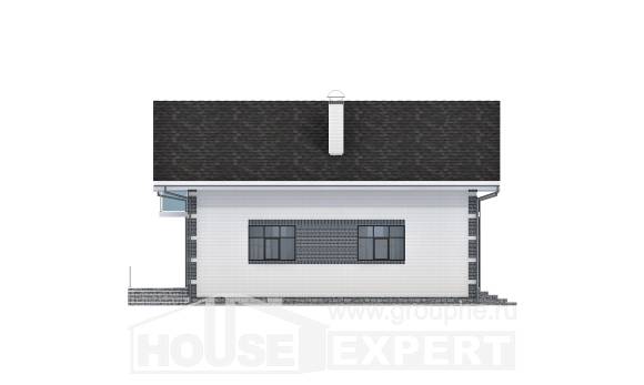 180-001-П Проект двухэтажного дома с мансардой, гараж, классический домик из бризолита Геленджик, House Expert