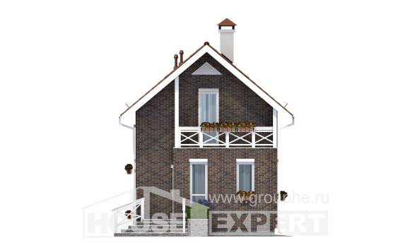 045-001-Л Проект двухэтажного дома с мансардой, экономичный коттедж из бризолита Геленджик, House Expert