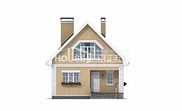 130-004-П Проект двухэтажного дома мансардой, уютный загородный дом из газобетона Геленджик, House Expert