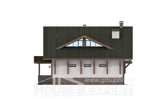 190-007-П Проект двухэтажного дома с мансардным этажом, гараж, средний дом из кирпича Геленджик, House Expert