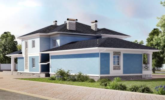 620-001-П Проект трехэтажного дома и гаражом, классический загородный дом из бризолита Геленджик | Проекты домов от House Expert
