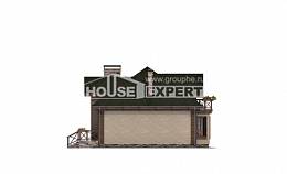 180-010-П Проект двухэтажного дома с мансардой, гараж, средний домик из керамзитобетонных блоков Геленджик, House Expert
