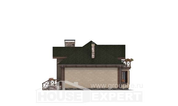 180-010-П Проект двухэтажного дома с мансардой, гараж, средний домик из керамзитобетонных блоков Геленджик, House Expert
