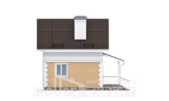 070-002-П Проект двухэтажного дома мансардой, маленький загородный дом из пеноблока, Геленджик