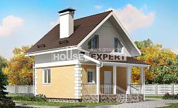070-002-П Проект двухэтажного дома с мансардой, современный коттедж из блока Геленджик, House Expert