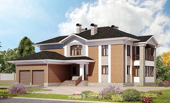 520-002-Л Проект трехэтажного дома, гараж, уютный домик из газобетона Геленджик | Проекты домов от House Expert