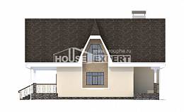 125-001-Л Проект двухэтажного дома с мансардой, уютный коттедж из твинблока Геленджик, House Expert