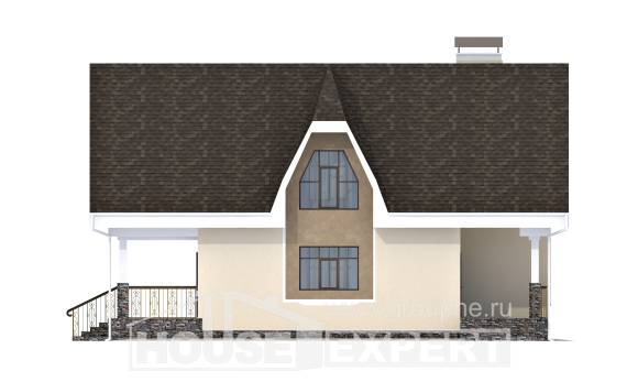 125-001-Л Проект двухэтажного дома с мансардой, уютный коттедж из твинблока Геленджик, House Expert