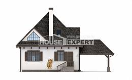 110-002-Л Проект двухэтажного дома с мансардным этажом, гараж, компактный коттедж из газобетона Геленджик, House Expert