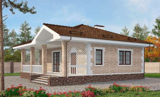 065-002-П Проект бани из кирпича Геленджик | Проекты одноэтажных домов от House Expert
