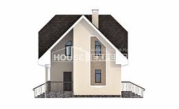 125-001-Л Проект двухэтажного дома мансардой, красивый дом из арболита Геленджик, House Expert