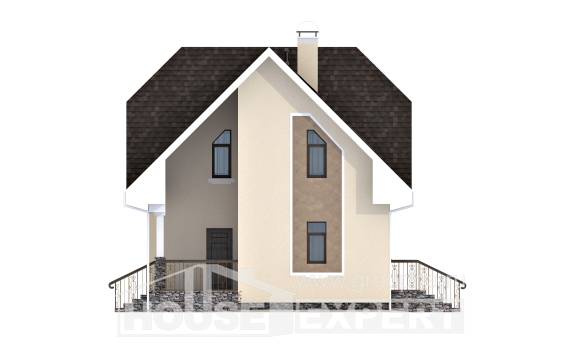 125-001-Л Проект двухэтажного дома мансардой, красивый дом из арболита Геленджик, House Expert