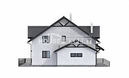 290-003-П Проект двухэтажного дома мансардой, просторный дом из блока Геленджик, House Expert