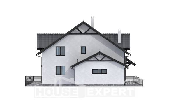 290-003-П Проект двухэтажного дома мансардой, просторный дом из блока Геленджик, House Expert