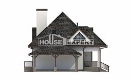 110-002-Л Проект двухэтажного дома с мансардой, гараж, скромный коттедж из газосиликатных блоков Геленджик, House Expert