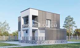 150-017-П Проект двухэтажного дома, компактный домик из твинблока, Геленджик