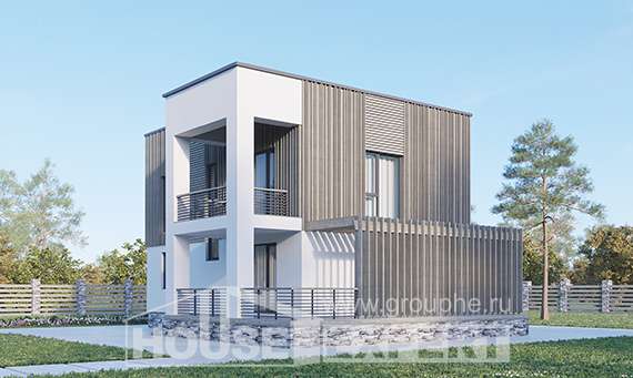 150-017-П Проект двухэтажного дома, компактный домик из твинблока, Геленджик