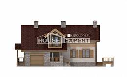 165-002-П Проект двухэтажного дома мансардой, гараж, небольшой коттедж из бризолита Геленджик, House Expert