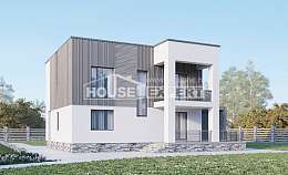 150-017-П Проект двухэтажного дома, недорогой дом из твинблока, Геленджик