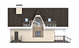 125-001-Л Проект двухэтажного дома мансардный этаж, бюджетный дом из керамзитобетонных блоков Геленджик, House Expert