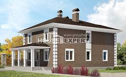 185-002-П Проект двухэтажного дома, классический дом из поризованных блоков Геленджик, House Expert