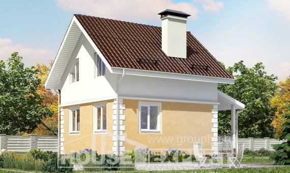 070-002-П Проект двухэтажного дома мансардой, компактный домик из керамзитобетонных блоков, Геленджик
