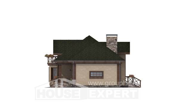 180-010-П Проект двухэтажного дома мансардный этаж, гараж, просторный коттедж из арболита Геленджик, House Expert