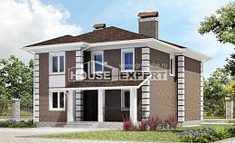 185-002-П Проект двухэтажного дома, экономичный домик из керамзитобетонных блоков Геленджик, House Expert