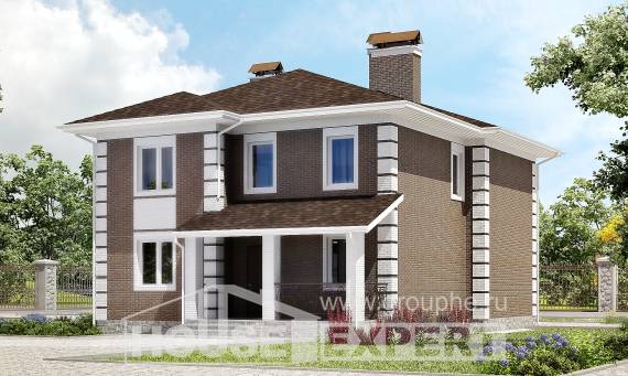 185-002-П Проект двухэтажного дома, экономичный домик из керамзитобетонных блоков Геленджик, House Expert