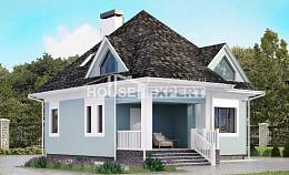 110-001-Л Проект двухэтажного дома мансардный этаж, красивый загородный дом из газобетона Геленджик, House Expert
